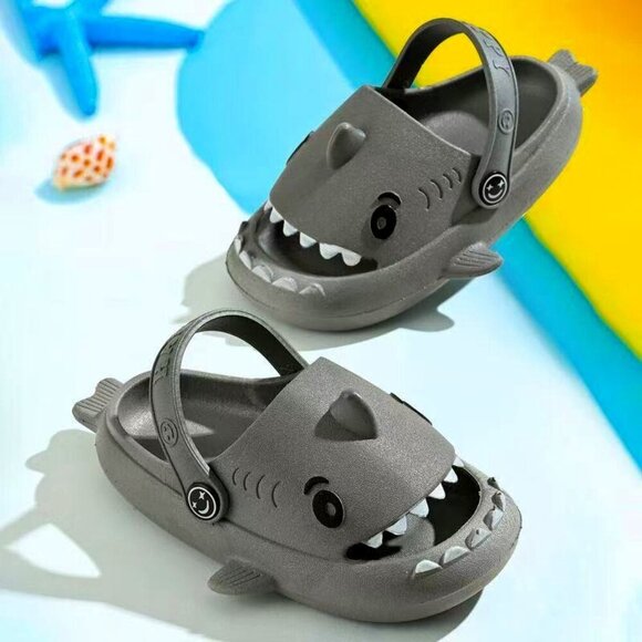 Kids Shark Slides Boys Girls Toddlers#9-10# - Picture 1 of 5
